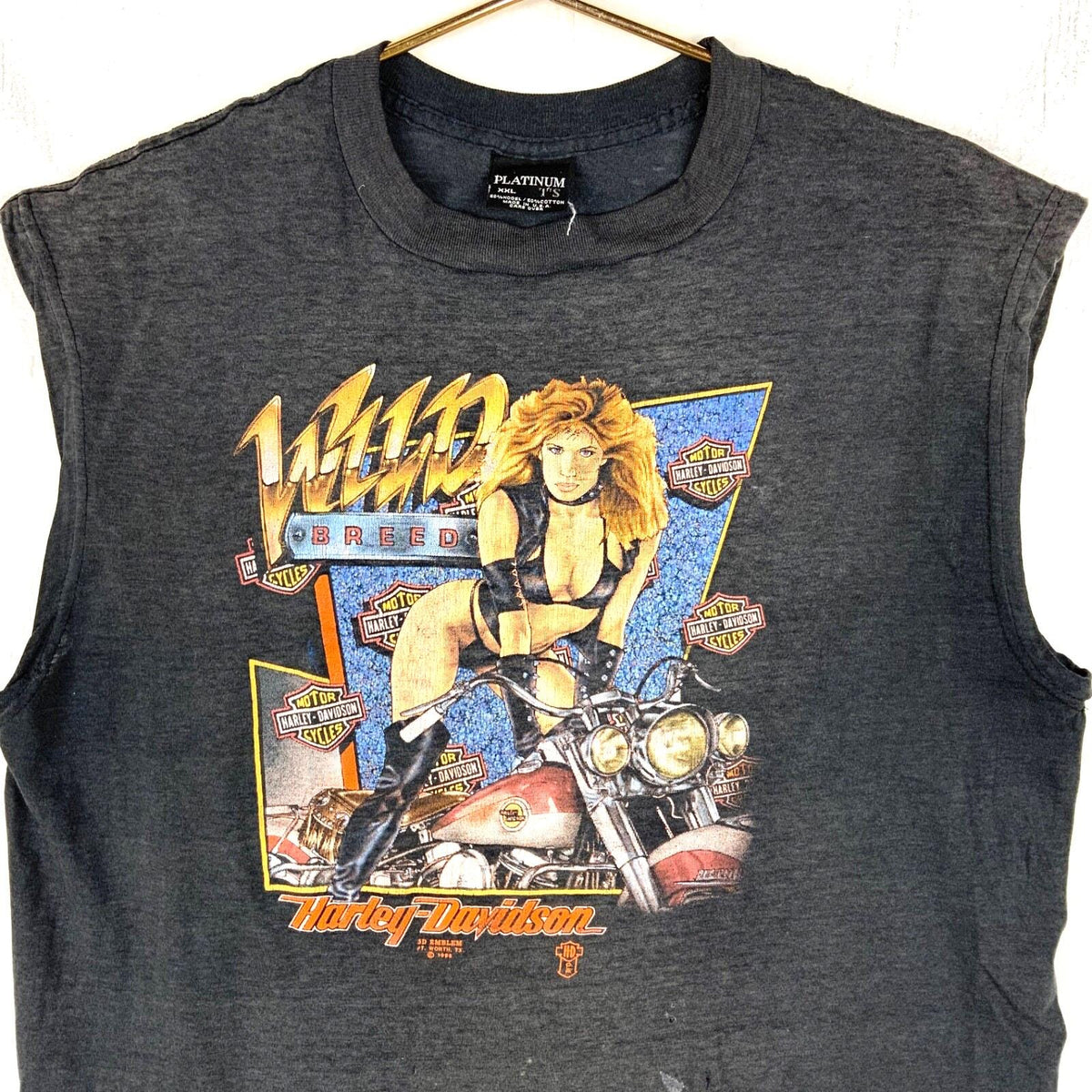 Vintage Harley Davidson 3d Emblem TShirt 2XL Sleeveless 1988 Wild Breed 80s Graphic Tee – Easygoing Wear · Perfect For Daily Wear
