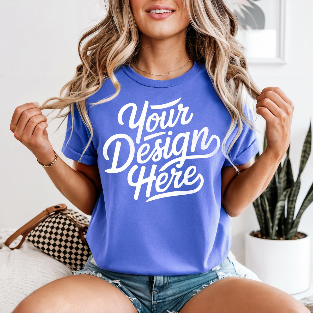 Flo Blue 1717 Mockup Flo Blue T shirt Mockup Blue Model Mockup Flo Blue Shirt Mockup POD Graphic Tee – Premium Graphic · High-Quality Print