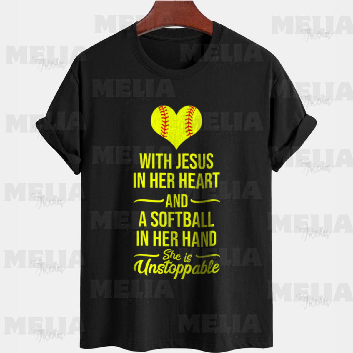 With Jesus in Her Heart Softball in Hand PNG Design Christian Softball Pitcher Digital Print for T Shirt Sublimation DIY Crafts Graphic Tee – Cozy Vibes · Trending Graphic Apparel