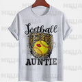 Softball Auntie PNG Leopard Print Game Day Design for Sublimation Digital Download for T Shirts Sports Fan Gift DIY Auntie Craft File Graphic Tee – Feel-Good Design · Perfect For Daily Wear