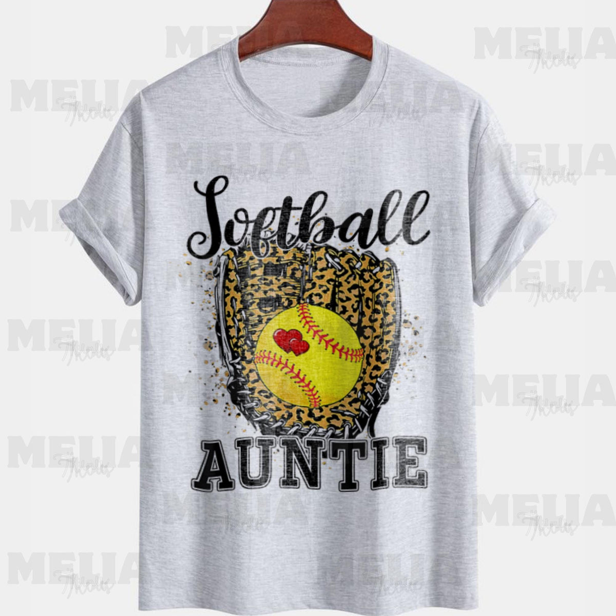 Softball Auntie PNG Leopard Print Game Day Design for Sublimation Digital Download for T Shirts Sports Fan Gift DIY Auntie Craft File Graphic Tee – Feel-Good Design · Perfect For Daily Wear