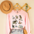 Boho Mountain Goat Animal Lover Sweatshirt Friend Who Loves Animals and Hiking Weirdcore Dreamcore 90s Scrapbook Aesthetic Floral Crewneck Sweatshirt – Warm & Stylish · High-Quality Print