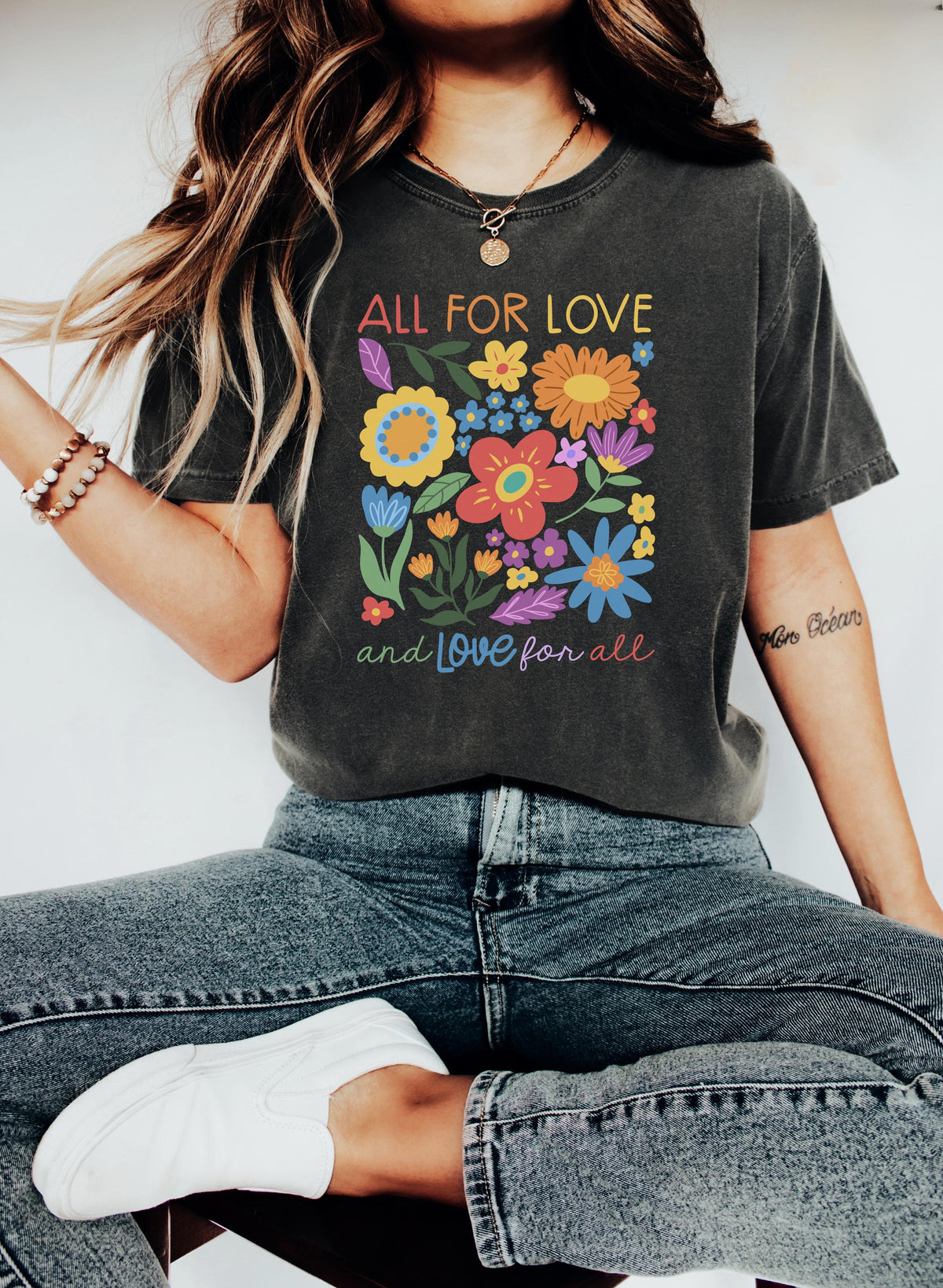 All For Love Love For All Shirt LGBTQ Shirt Pride Shirt LGBTQ Pride Shirt Pride Love Shirt LGBTQ Pride Shirt Gift For Pride Graphic Tee – Easygoing Wear · Trending Graphic Apparel