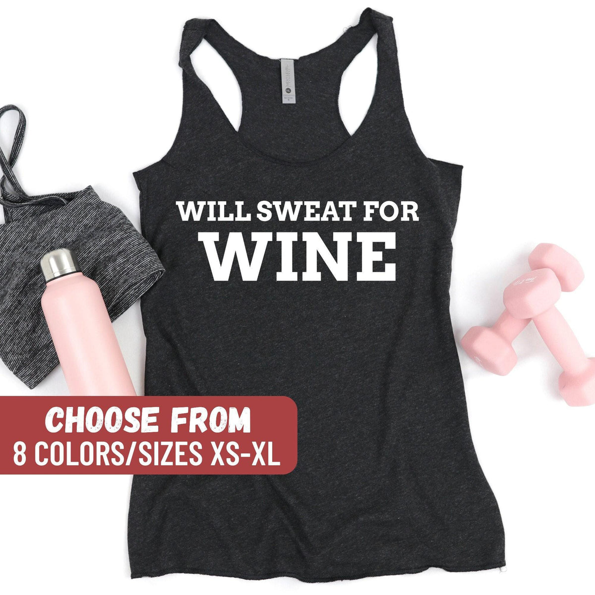 Wine Tank Top Funny Gym Tank Top Workout Tank Top Wine Lover Gift Gift For Her Funny Tanks Will Sweat For Wine Women39s Racerback Tank Tank Top – Premium Graphic · Top Pick For Any Outfit