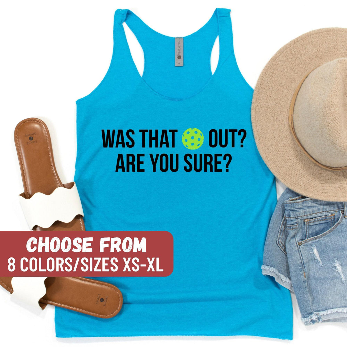 Funny Pickleball Women39s Racerback Tank Funny Pickleball Tank Top Pickleball Gift Was That Out Are You Sure Women39s Racerback Tank Tank Top – Feel-Good Design · Perfect For Daily Wear