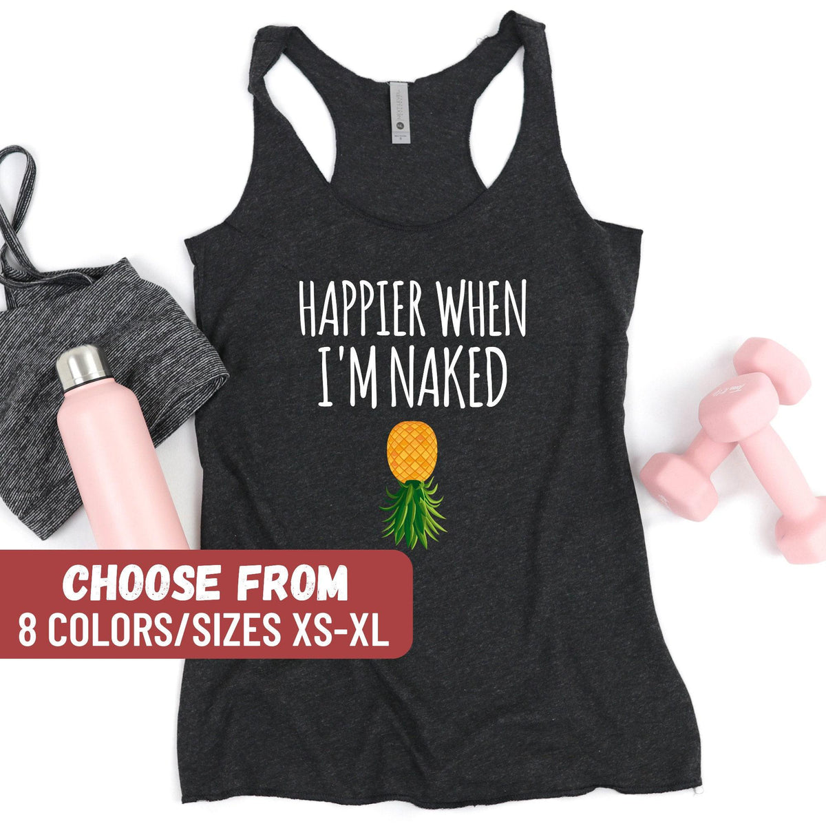 Swinger Tank Top Swingers Clothing Swinger Gift Funny Swinger Shirt Swingers Shirt Happier When I39m Naked Women39s Racerback Tank Tank Top – Warm & Stylish · Perfect For Daily Wear