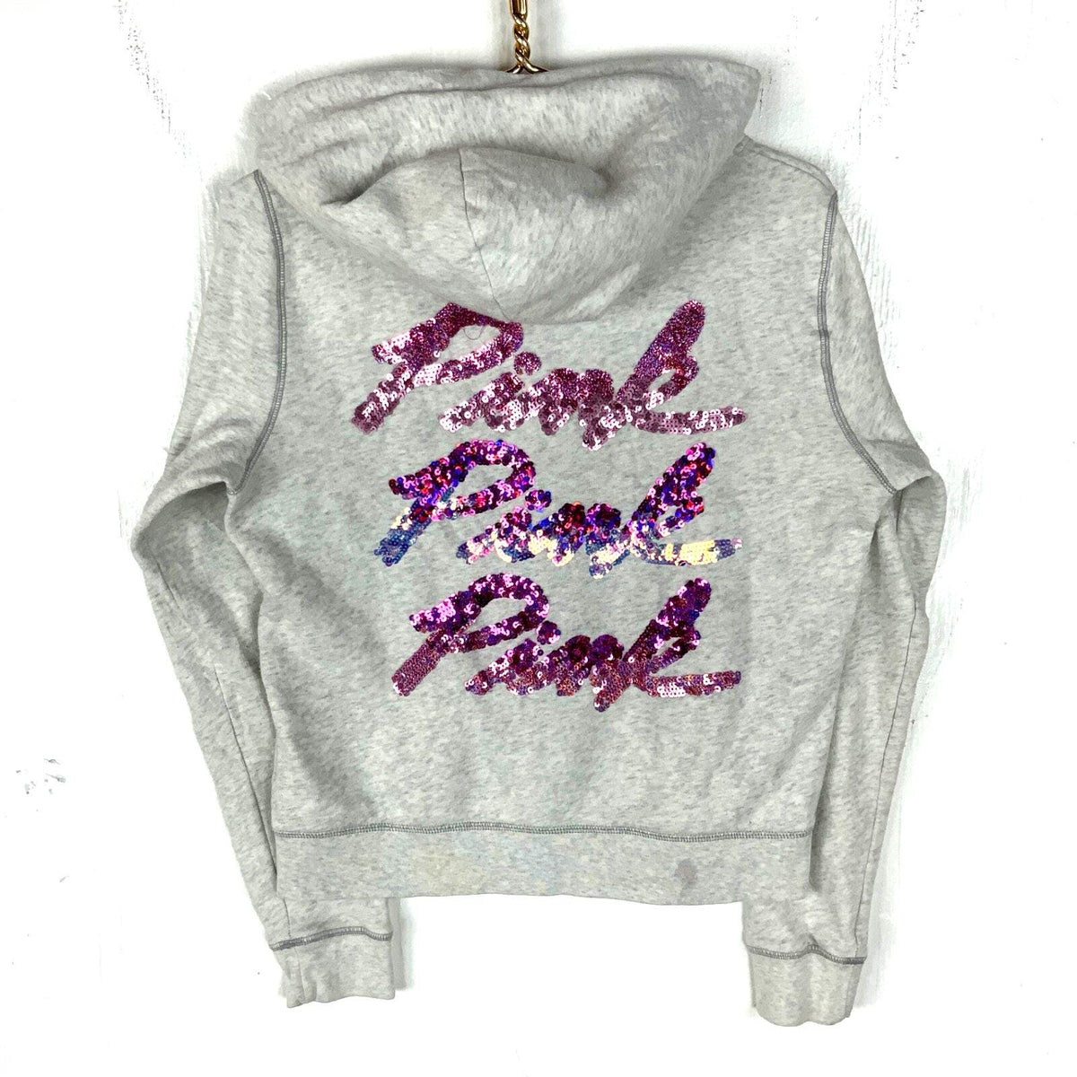Victoria39s Secret Pink Women39s Sweatshirt Hoodie Large Gray Full Zip Sequin 2012 Hoodie – Aesthetic Look · Perfect For Daily Wear