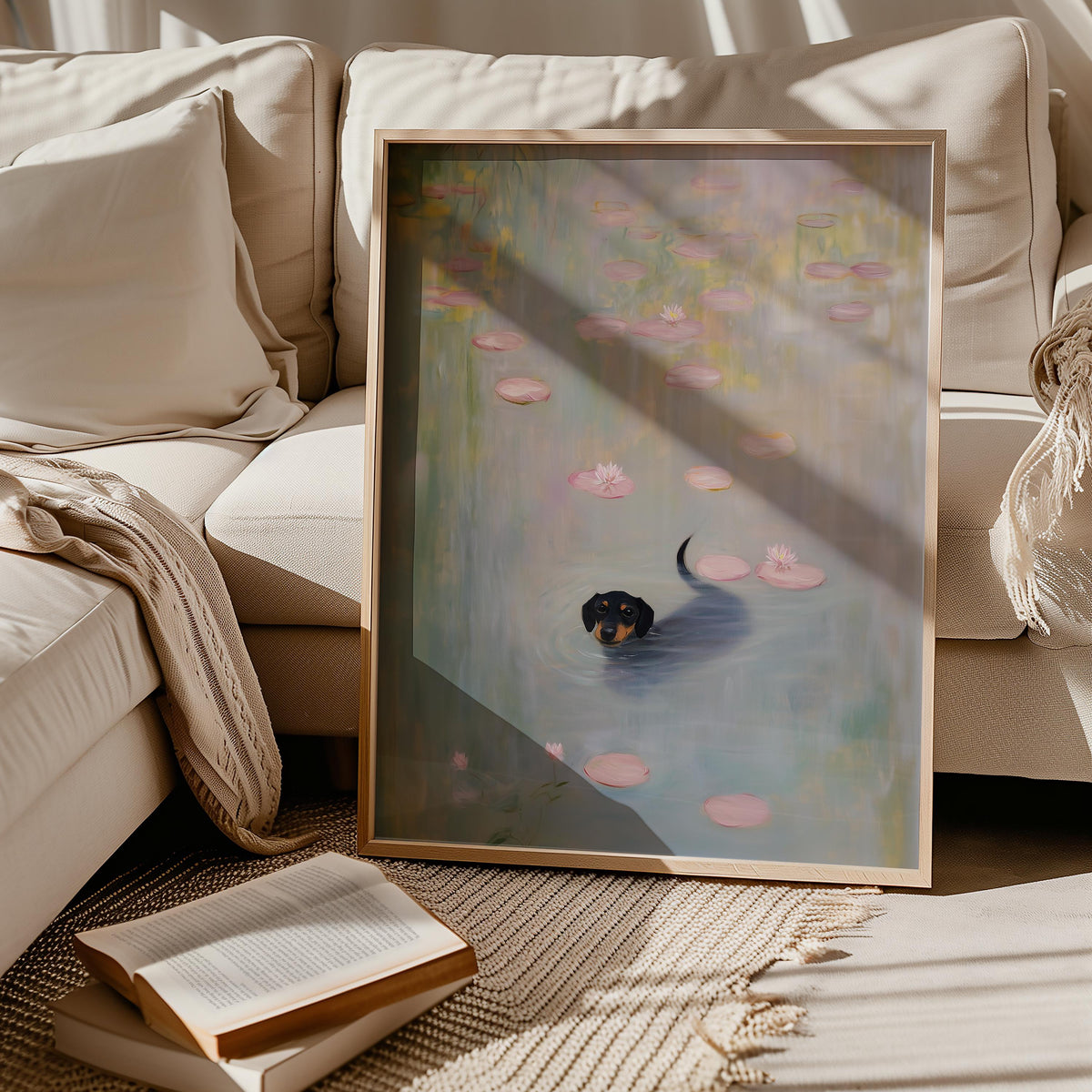 Monet Waterlily Dachshund Wall Art Claude Monet Dog Print Doxie Art Poster Sausage Dog Floral Print Altered Art Decor Dog Mom Gift Graphic Tee – Aesthetic Look · Must-Have Style