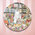 Funny Bookish Sticker for Book Lover Floral Ghost in Library Goblincore Book Lover Gift Romance Reader Bookworm Who Loves Ghost Stories Graphic Tee – Aesthetic Look · Perfect For Daily Wear