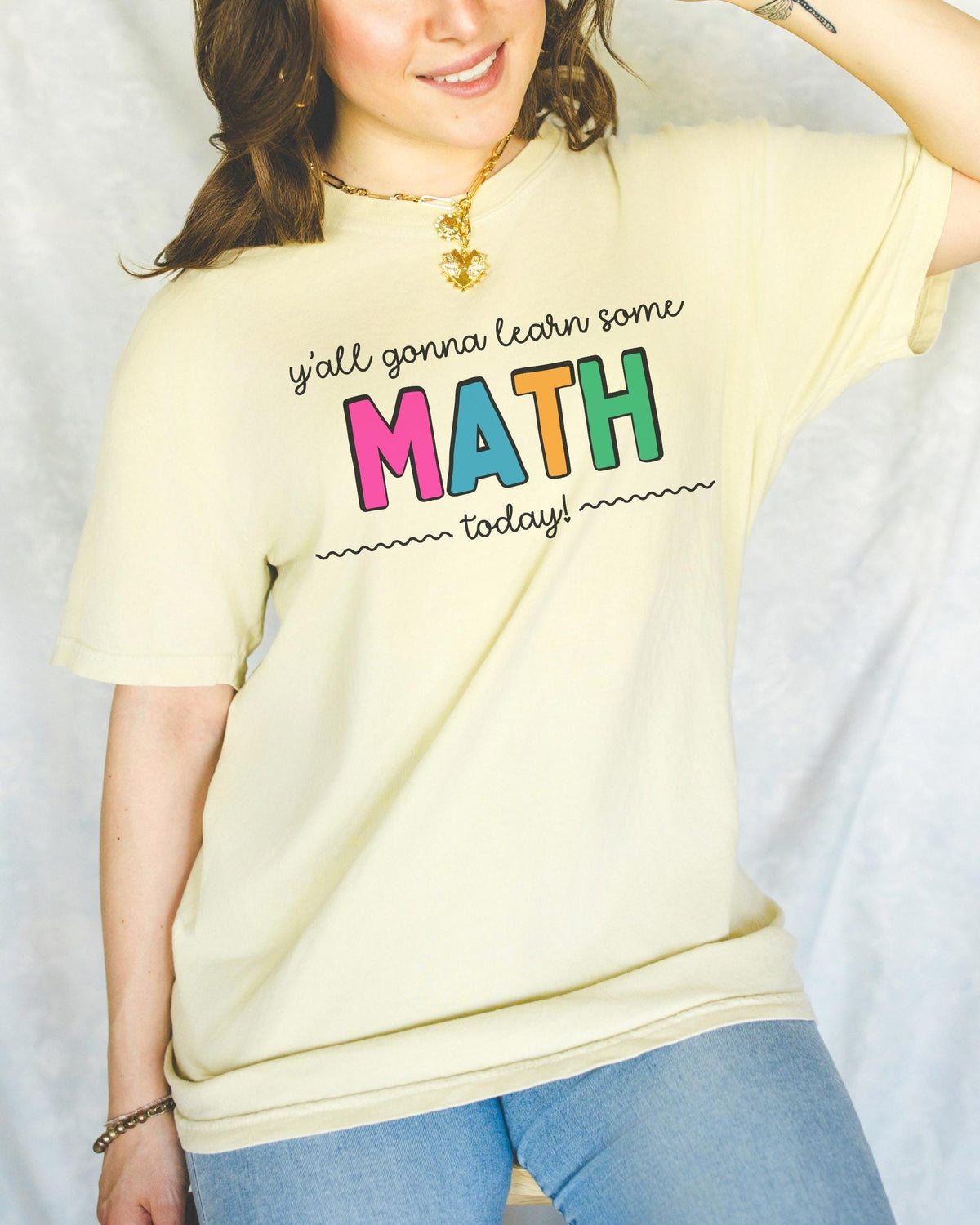 Math Teacher Tee Shirt with Funny Saying Y39all Gonna Learn Some Math Today Cute Math Department Teacher TShirts Back to School Gift Graphic Tee – Aesthetic Look · Great Gift For Fans