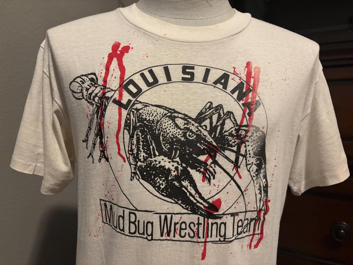 Vintage 8039s Louisiana Mud Bug Wrestling Team Lobster Sport Tshirt XL Graphic Tee – Cozy Vibes · Perfect For Daily Wear