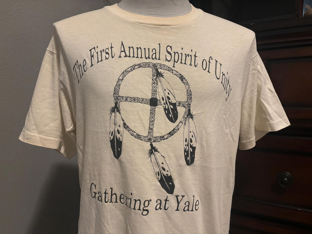 Vintage 9039s The First Annual Spirit Of Unity Gathering At Yale Tribal Tshirt L Graphic Tee – Feel-Good Design · Great Gift For Fans