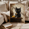 Black Cat with Martini Wall Art Alcohol Decor Cat Oil Painting Kitten Art Funny Kitchen Art Poster Gift For Cat Lovers Cocktail Poster Graphic Tee – Feel-Good Design · Trending Graphic Apparel
