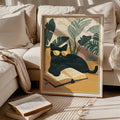 Retro Cat Reading Poster Black Cat Reading Book Cat Lover GiftFunny Cat Print Unique Cat Art Cat Mom Gift Vintage Wall ArtKitty Print Graphic Tee – Fan Favorite · Great Gift For Fans