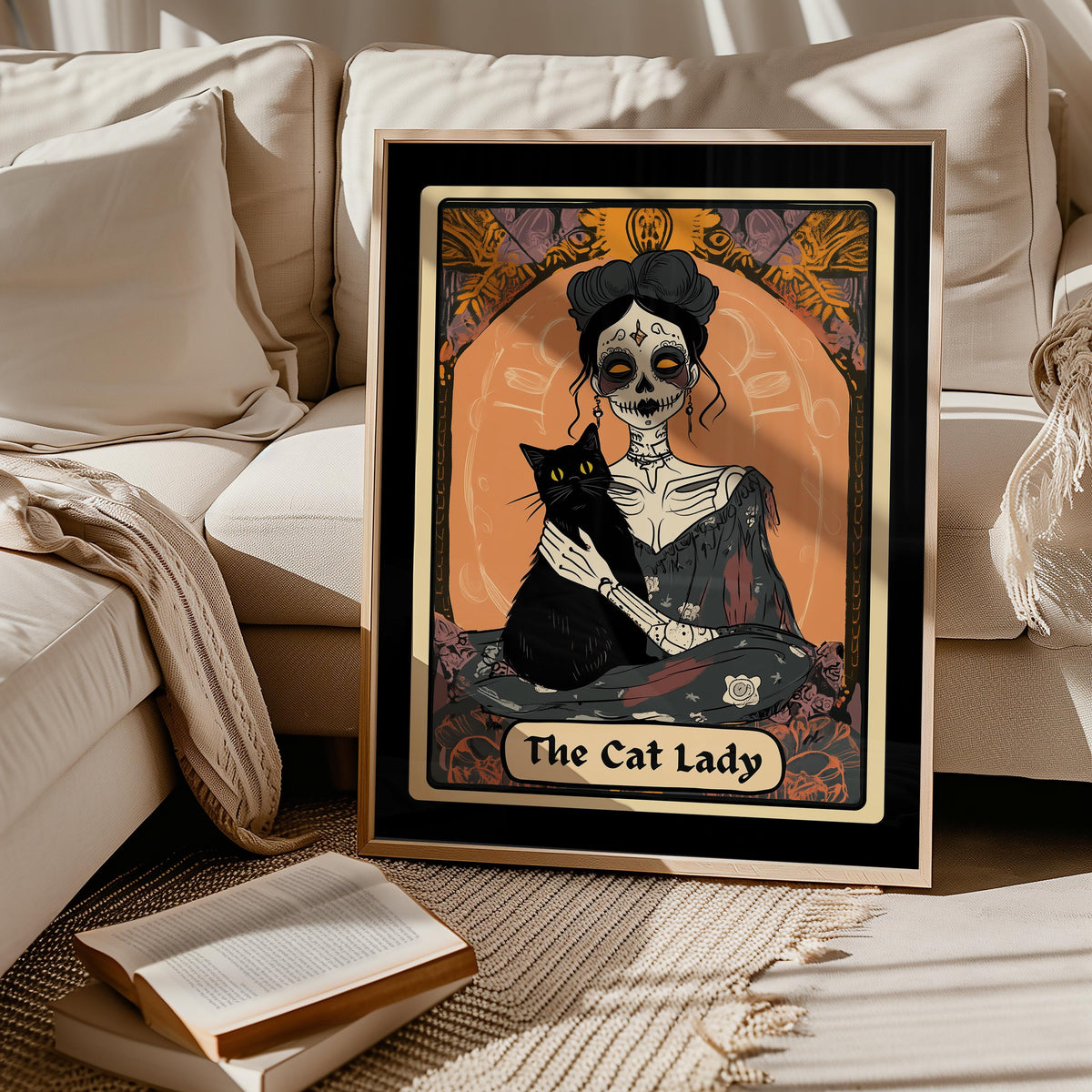 Cat Lady Tarot PrintWitchy Cat Lovers Wall ArtVintage Cat Art Poster Skeleton Cat Mom GiftWitchy Cat ArtDark Academia Gothic Cat Print Graphic Tee – Fan Favorite · Great Gift For Fans