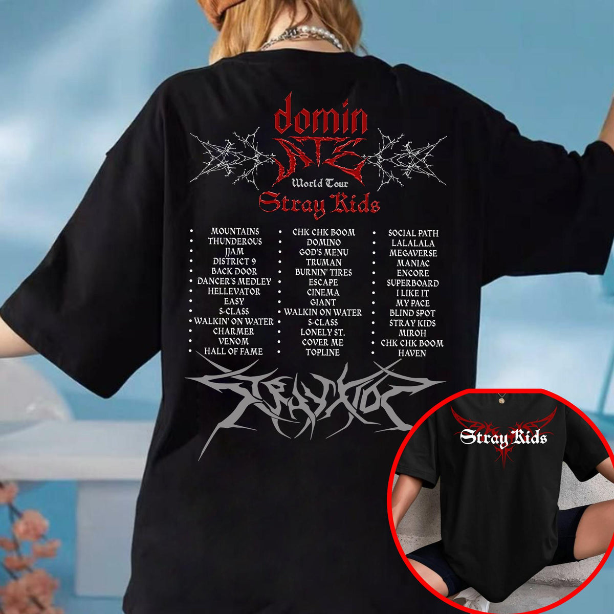 Stray Kids Dominate World Tour 2025 SetList T shirt Evil Skzoo Shirt Stray Kids Hop Album Mixtape DominAte Tee Stray Kids ATE Album Tee Graphic Tee – Easygoing Wear · Trending Graphic Apparel