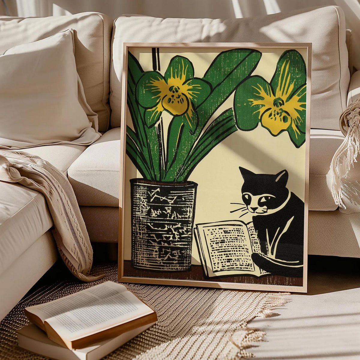 Cat Reading Book Art Print Cat Lover GiftFunny Cat Poster Unique Cat Wall ArtCat Mom Gift Vintage Cat Emerald Green PosterKitty Print Graphic Tee – Easygoing Wear · Must-Have Style