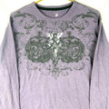 Vintage Y2k Goth Long Sleeve TShirt Large Purple Waffle Thermal Layer Graphic Tee – Premium Graphic · Must-Have Style