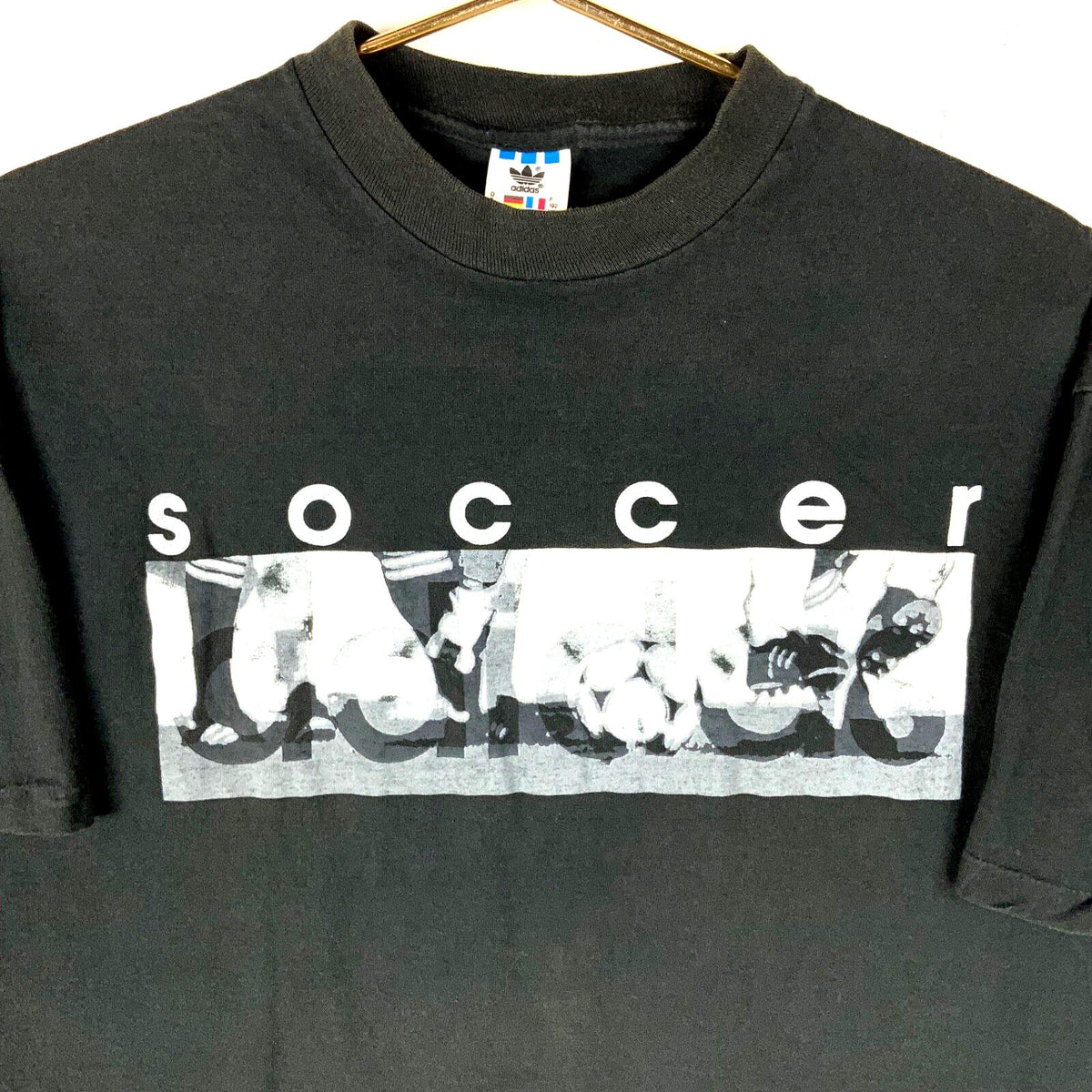 Vintage Adidas Soccer TShirt Large Black Made Usa Single Stitch 1990s Graphic Tee – Bold Style · Top Pick For Any Outfit
