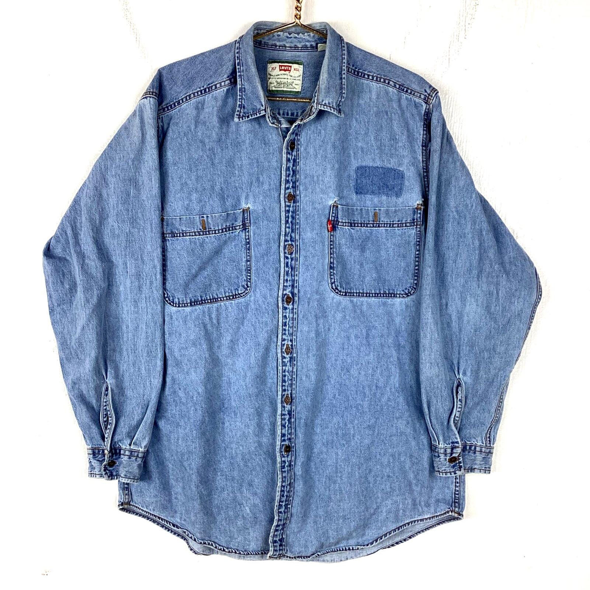 Vintage Levis Denim Shirt Size XL Blue Long Sleeve Button Up Graphic Tee – Warm & Stylish · Trending Graphic Apparel