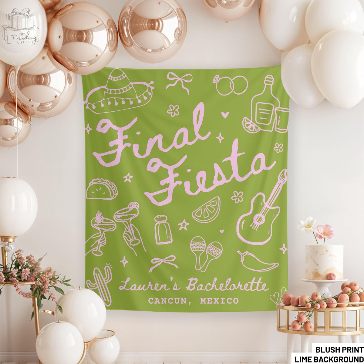 Final Fiesta Mexico Bachelorette Banner Margarita Bach Decor Custom Bachelorette BackdropBeach Bridal Shower TapestryMexico Wedding Sign Graphic Tee – Cozy Vibes · Great Gift For Fans