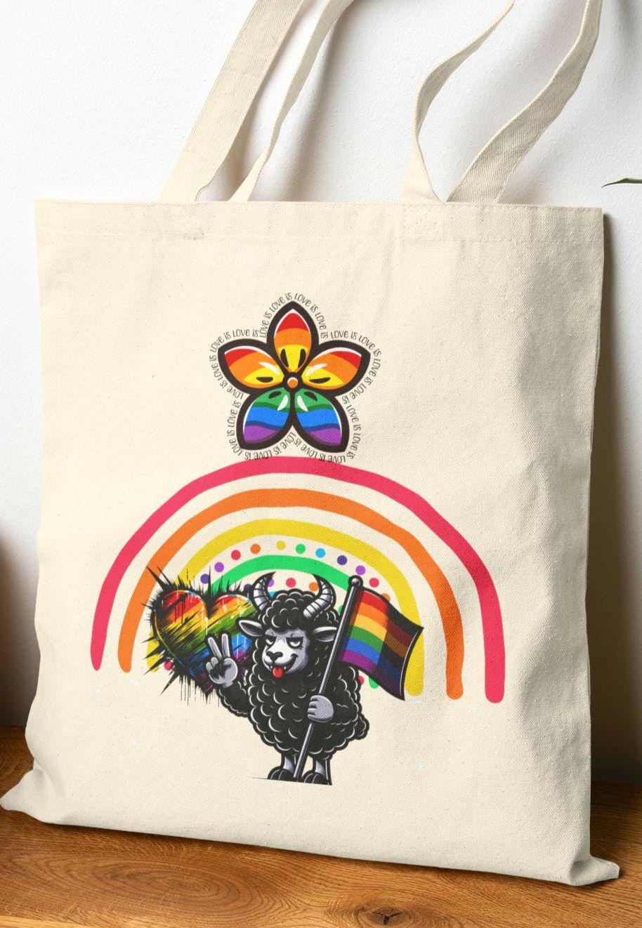 Pride Sheep Tote Bag Eco Friendly Shopping Bag Reusable Daily Tote LGBTQ Spirit Bag Rainbow Tote Gift for All Occasions Tote Bag – Fan Favorite · Great Gift For Fans