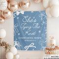 She39s Tying The Knot Bridal Shower Banner Personalized Coquette Sign Bachelorette Party Photo Backdrop Custom Bow Bridal Shower Decor Graphic Tee – Everyday Comfort · Perfect For Daily Wear