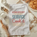 Kitchen Open Daily Tea Towel Cook it Yourself Kitchen Towel Prompt Service Tea Towel Funny Kitchen Decor Tea Towel Hostess Gift Graphic Tee – Aesthetic Look · Trending Graphic Apparel