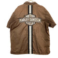 Harley Davidson Motorcycles Work Shirt Size Large Brown Short Sleeve Button Up Graphic Tee – Everyday Comfort · High-Quality Print