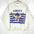 Vintage Mickey Mouse Disney Sweatshirt Crewneck XL White Cartoon Sailor Ahoy 90s Sweatshirt – Cozy Vibes · Trending Graphic Apparel