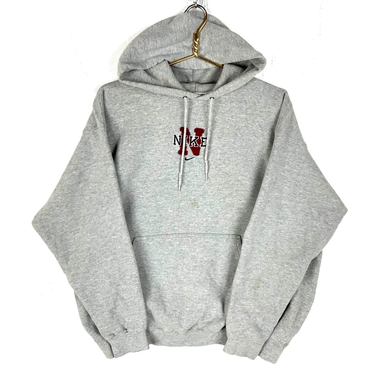 Vintage Nike Sweatshirt Hoodie Large Gray Made In Usa Center Swoosh 90s Hoodie – Aesthetic Look · Trending Graphic Apparel
