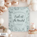 Fresh Off The Market Bridal Shower Banner Custom Farmers Market Bachelorette Decor Vegetable Fruit Banner Flower Bach Party Backdrop Sign Graphic Tee – Bold Style · Perfect For Daily Wear