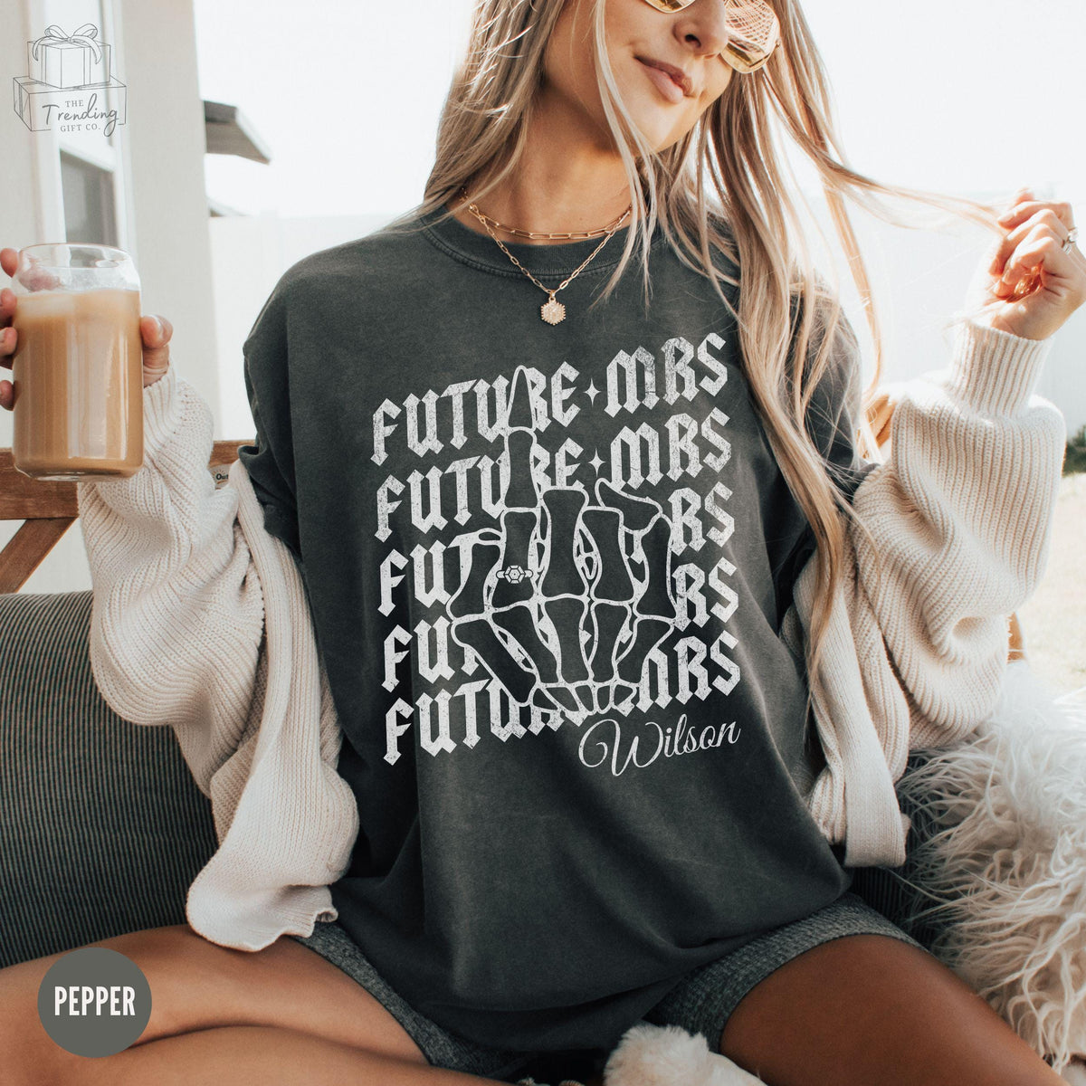 Custom Future Mrs Shirt Skeleton Bachelorette Party TShirt Spooky Engagement Outfit Personalized Halloween Fiancee Gift Graphic Tee – Cozy Vibes · Must-Have Style