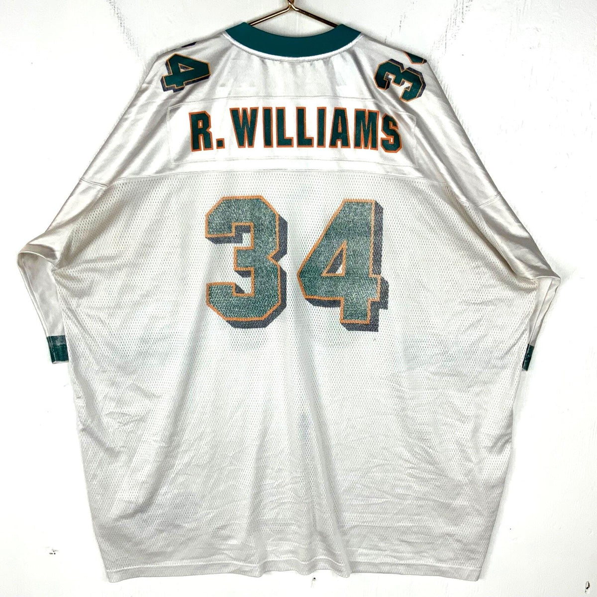 Vintage Miami Dolphins Jersey 4XL Reebok Ricky Williams White Nfl Jersey – Aesthetic Look · Perfect For Daily Wear