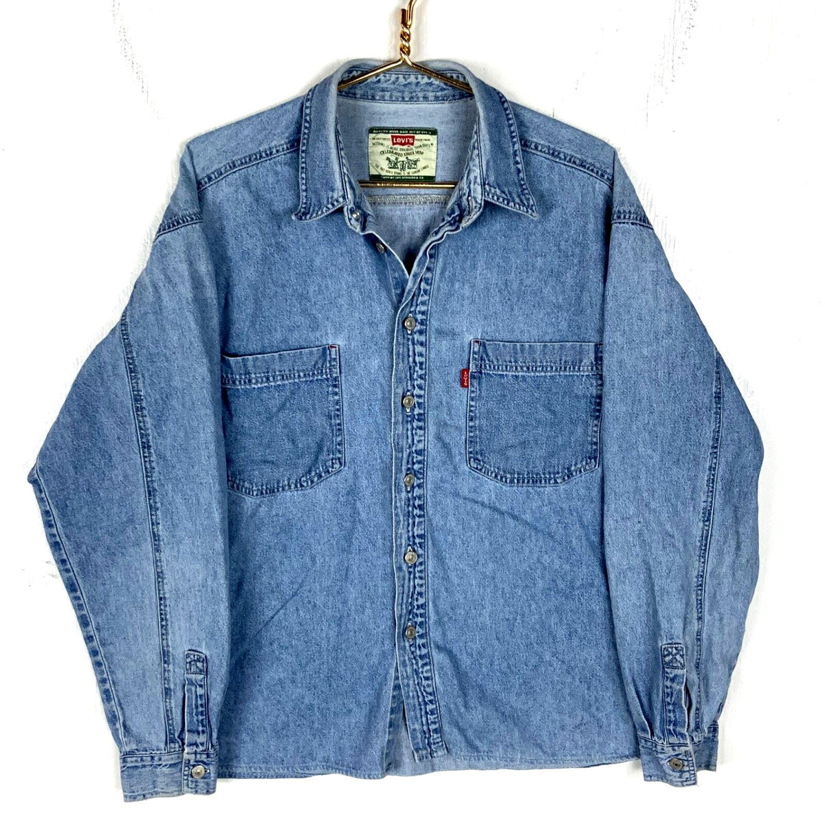 Vintage Levis Denim Long Sleeve Shirt Large Blue Button Up Graphic Tee – Soft Feel · Top Pick For Any Outfit