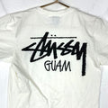 Stussy TShirt Size Small White Double Sided Big Logo Stussy Guam Y2K Graphic Tee – Cozy Vibes · High-Quality Print