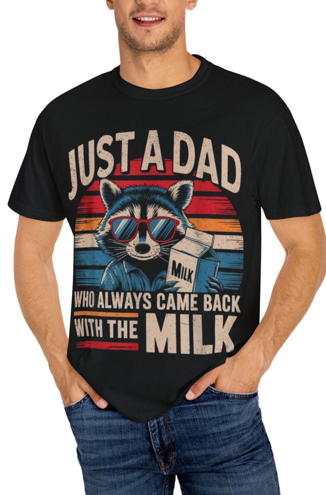 Just a Dad Who Always Came Back with the Milk Tee Funny Unisex T Shirt Gifts for Fathers Dad Joke Apparel Father39s Day Casual Wear Graphic Tee – Aesthetic Look · Top Pick For Any Outfit