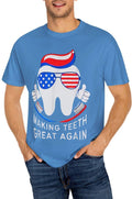 Making Teeth Great Again Patriotic T Shirt for Dental Hygienists Gift for Dentists Patriotic Humor Shirt Trump supporter shirt Graphic Tee – Aesthetic Look · Great Gift For Fans