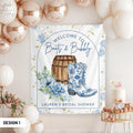 Boots and Bubbly Bridal Shower Sign Blue Cowgirl Boots TapestryCustom Western Bachelorette Welcome SignChampagne Themed Bach Banner Decor Graphic Tee – Premium Graphic · High-Quality Print