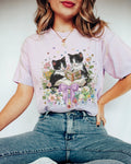Bookish Cat Lover Tee Shirt for Cat Mom Cat Dad Who Loves Reading Cute School Librarian Tee for Bookworm Who Loves Kittens 90s Throwback Graphic Tee – Premium Graphic · High-Quality Print