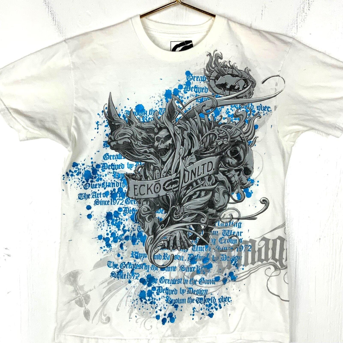 Eck Unltd TShirt Size Medium White Double Sided Grim Reaper Mma Y2K Graphic Tee – Bold Style · Top Pick For Any Outfit