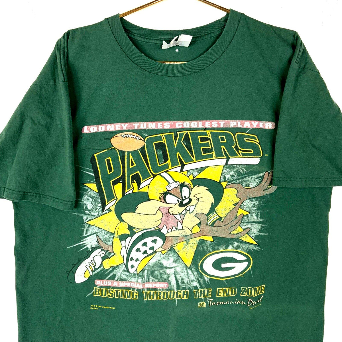 Vintage Green Bay Packers Csa Tshirt Large Nfl 1997 Taz Looney Tunes 90s Graphic Tee – Fan Favorite · Perfect For Daily Wear