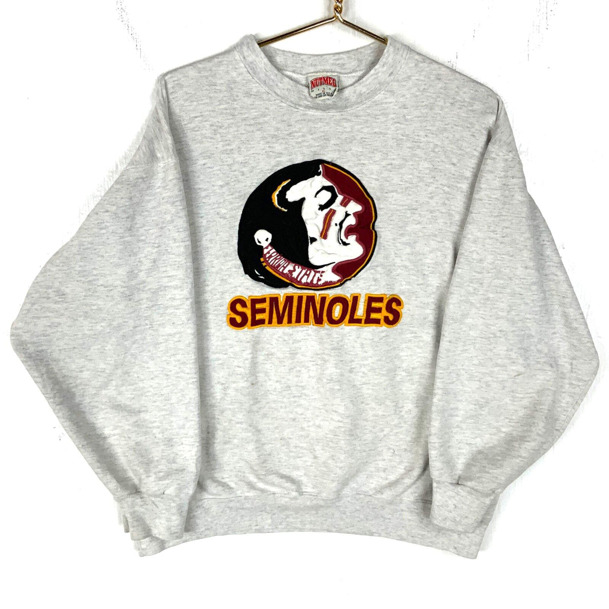 Vintage Florida State Seminoles Nutmeg Sweatshirt XL Gray Made In Usa Ncaa 1990s Sweatshirt – Premium Graphic · Great Gift For Fans