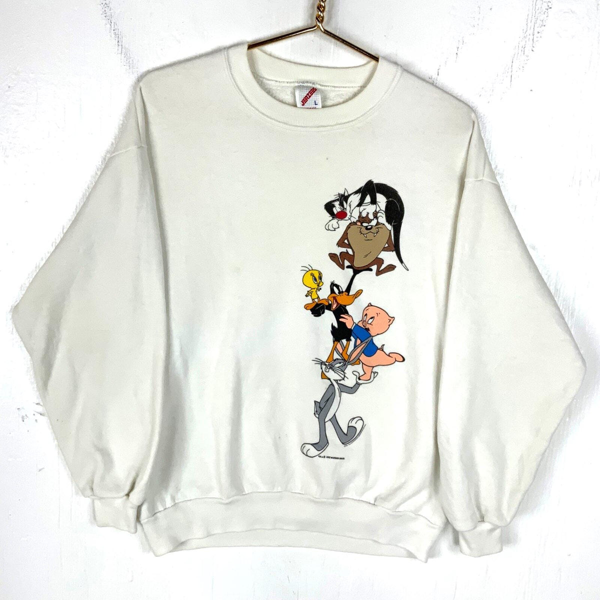 Vintage Looney Tunes Sweatshirt Crewneck Large White Made Usa 1993 Cartoon 90s Sweatshirt – Cozy Vibes · Perfect For Daily Wear