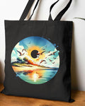 Sunset Waves Cotton Canvas Tote Bag Eco Friendly Shopping Bag Beach Tote Reusable Grocery Bag Gift for Nature Lovers Summer Vibes Tote Bag – Bold Style · Perfect For Daily Wear