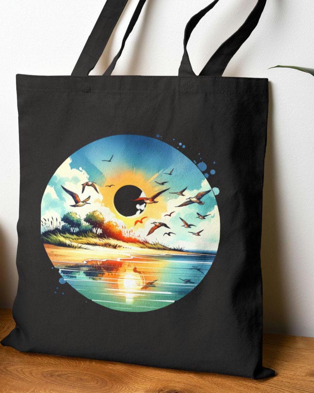 Sunset Waves Cotton Canvas Tote Bag Eco Friendly Shopping Bag Beach Tote Reusable Grocery Bag Gift for Nature Lovers Summer Vibes Tote Bag – Bold Style · Perfect For Daily Wear