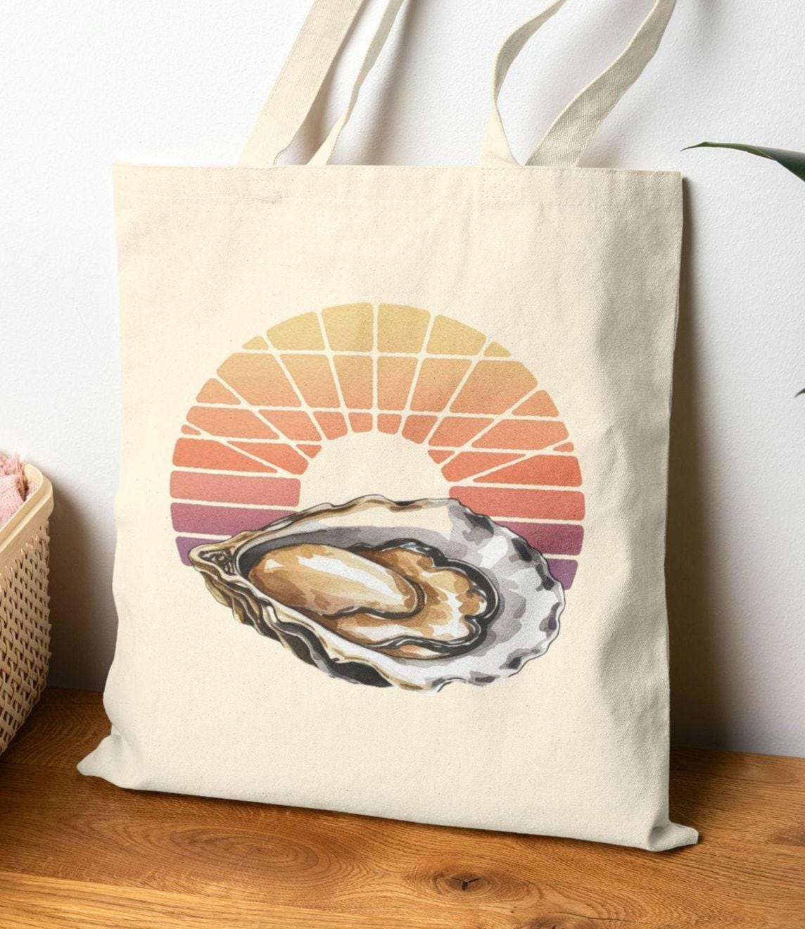 Oyster Sunset Cotton Canvas Tote Bag Eco Friendly Shopping Bag Beach Tote Gift for Seafood Lovers Earth Day Bag Summer Essentials Tote Bag – Fan Favorite · Top Pick For Any Outfit