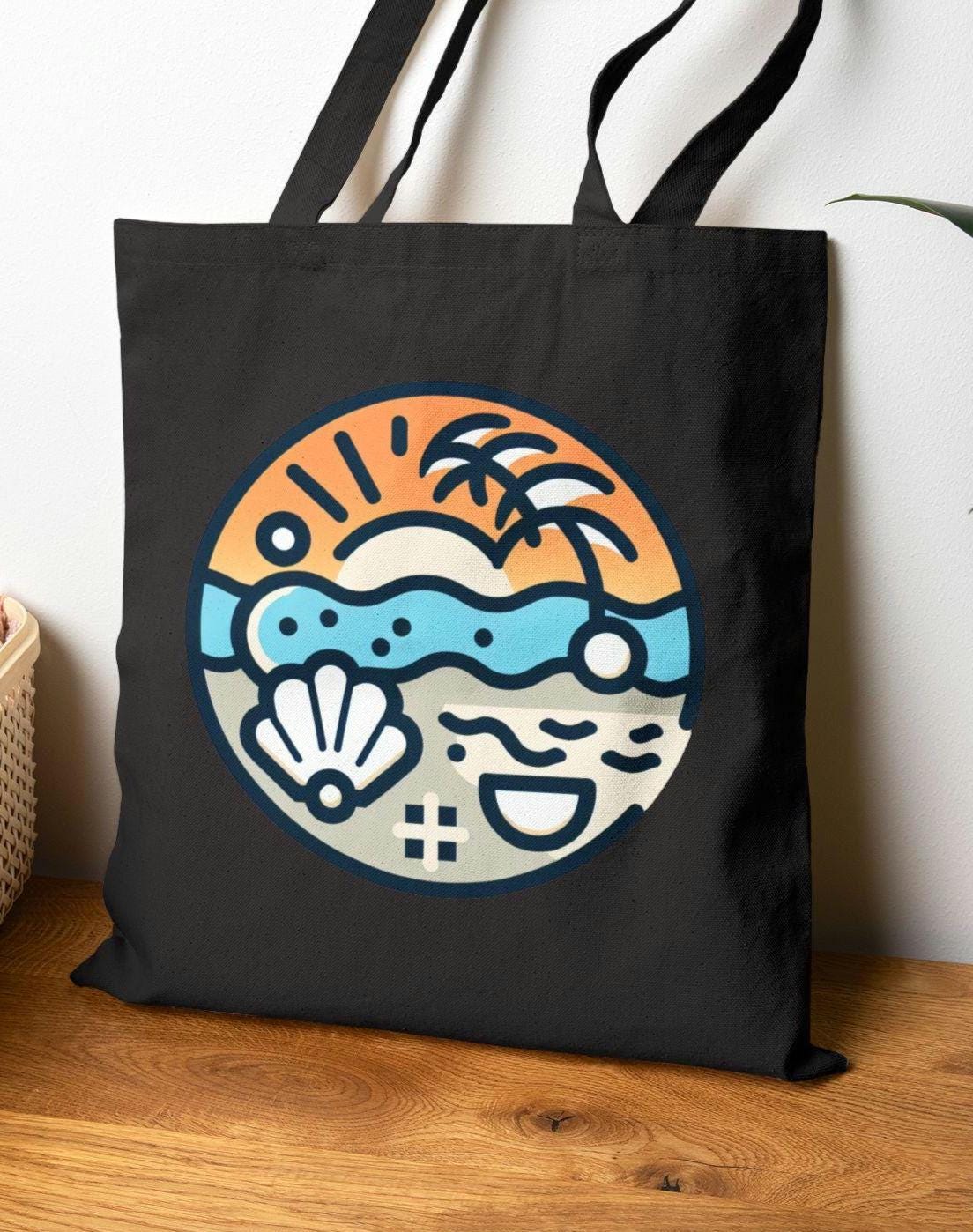 Retro Seashell Oysters Vibes Cotton Canvas Tote Bag Eco Friendly Summer Bag Beach Day Tote Shopping Bag Gift for Ocean Lovers Oysters Tote Bag – Cozy Vibes · Top Pick For Any Outfit