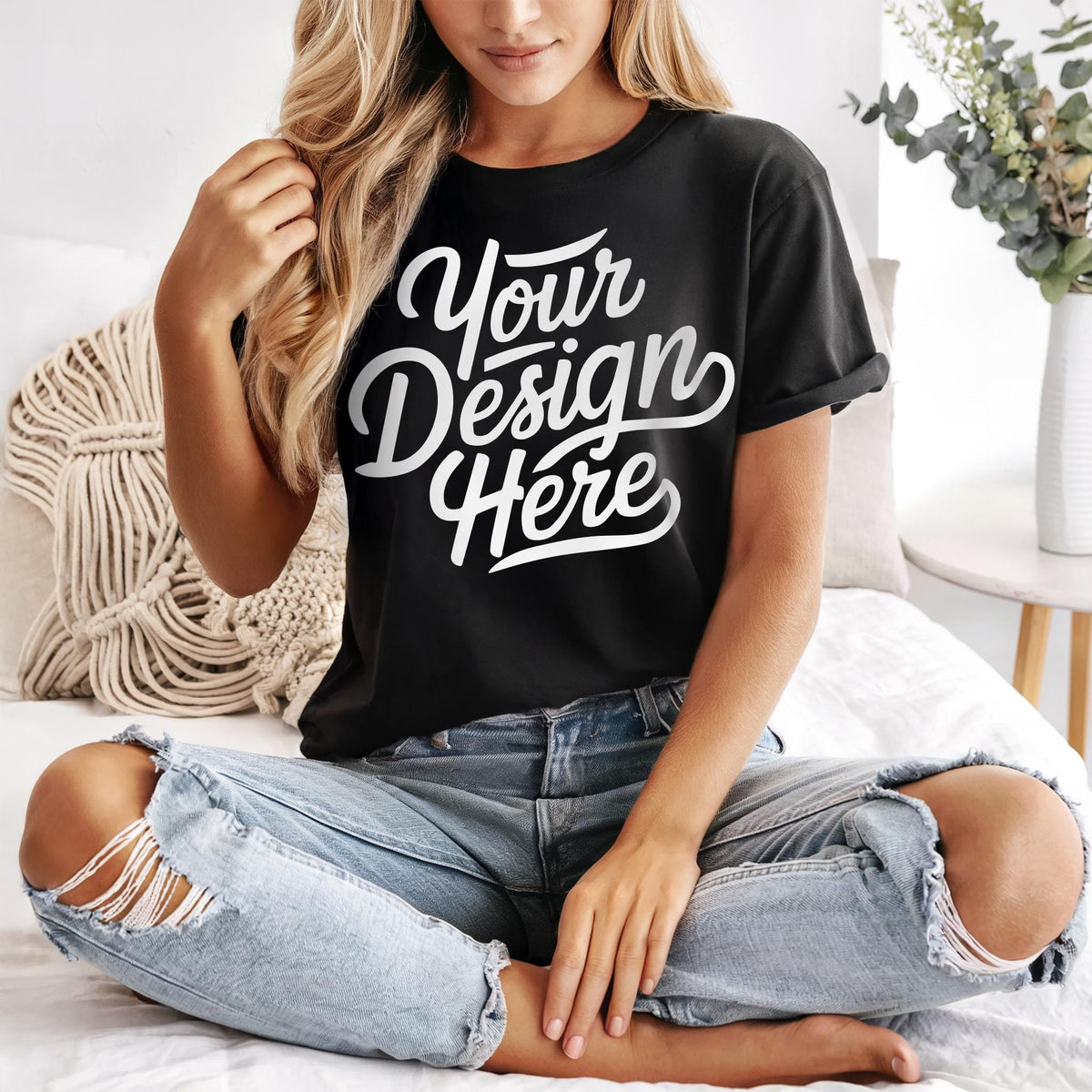 Bella Canvas 3001 Black T Shirt Mockup Black T shirt Mockup 3001 Bella Canvas Model Black T Shirt Bella Canvas Black T Shirt Mockup Graphic Tee – Soft Feel · High-Quality Print
