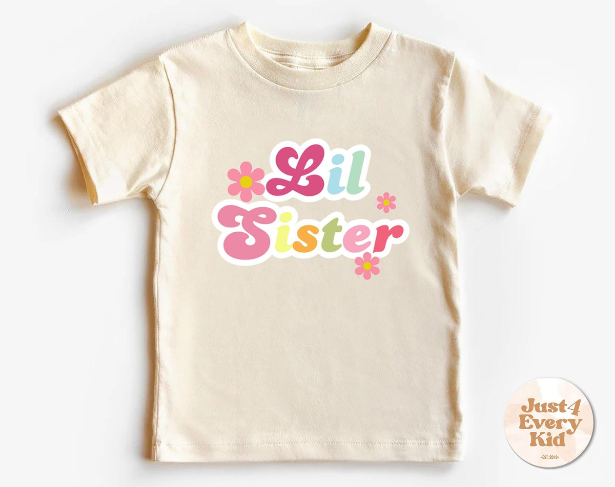 Little Sister Shirt Sister Baby Shirt Baby Announcement Tee Little Sister Retro Shirt Lil Sis Toddler Baby Bodysuit Sibling T shirts Graphic Tee – Soft Feel · High-Quality Print
